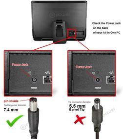 img 1 attached to 🔌 T POWER 120W AC DC Adapter Charger - Compatible with Gateway All-in-One Desktop PC Touchscreen ZX- ZX4400 ZX 4900 ZX6900 Series - Replacement Switching Power Supply