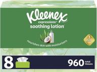 🌴 kleenex expressions soothing lotion facial tissues with coconut oil, aloe & vitamin e - 8 flat boxes, 960 total tissues! logo
