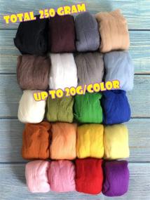 img 4 attached to 🧶 T.F GHG Wool Roving: 20 Vibrant Colors, 250G/8.8OZ, 100% Natural New Zealand Wool - Perfect for Needle Felting, Yarn Crafts, and Beginner Needlecrafts - Includes Video Tutorials!