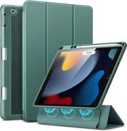 📱 esr hybrid case for ipad 9th, 8th, 7th generation | 10.2-inch | pencil holder | magnetic detachable cover | trifold stand | frosted green логотип