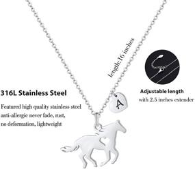 img 1 attached to Dainty Horse Necklace for Girls: Stainless Steel Heart Pendant Initial Jewelry for Horse Lovers