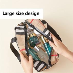 img 1 attached to Transparent Waterproof Toiletry Bag Makeup Pouch Organizer