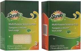 img 2 attached to 🧽 Scrub-It Multi-Purpose Scouring Pads - Non-Scratch Cleaning Dobie Pads for Kitchen, Bathroom & More - 2 Pack (x3) Total 6