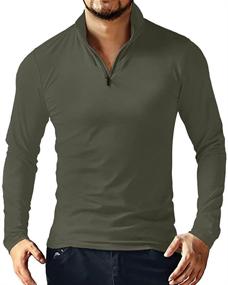 img 4 attached to 👔 Shop the Stylish YTD Sleeve Shirts Quarter Zip Collection for Men