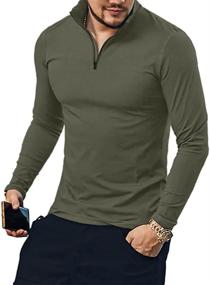 img 2 attached to 👔 Shop the Stylish YTD Sleeve Shirts Quarter Zip Collection for Men