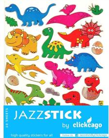 img 2 attached to Dazzling Dino Delight: Glittery Scrapbook Stickers for Kids - Jazzstick 110 (10 Sheets)