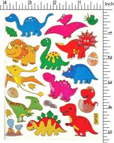 img 3 attached to Dazzling Dino Delight: Glittery Scrapbook Stickers for Kids - Jazzstick 110 (10 Sheets)