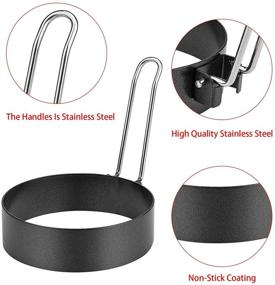 img 3 attached to Stainless Steel Round Non-Stick Egg Ring Set - 6 Pack Egg Cooking Molds for Frying Eggs