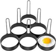 stainless steel round non-stick egg ring set - 6 pack egg cooking molds for frying eggs logo