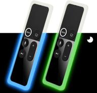 📺 2-pack remote silicone case - compatible with apple tv 4k 4th 5th gen remote, anti-slip, shockproof protective cover for apple tv 4k 4th 5th siri remote controller - green glow & blue glow logo