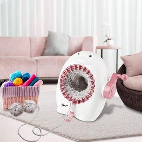 img 2 attached to 🧶 22-Needle Knitting Machine with Row Counter - Smart Knitting Loom Round Loom for Adults and Kids - Rotating Double Knit Loom Machine Kits