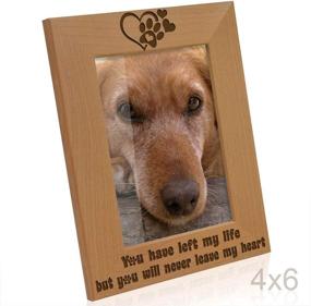 img 2 attached to 🐾 KATE POSH Paw Prints on My Heart Picture Frame - Natural Wood Engraved Memorial Gift for Cats or Dogs - Pet Sympathy Memory, 4x6 Vertical