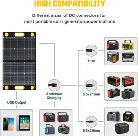 img 3 attached to 🔋 Togo Power солнечная панель зарядное устройство 60 Вт для генераторов Jackery Explorer 160/240/500/ROCKPALS/Flashfish/Baldr – Складная портативная солнечная батарея для кемпинга, автодома и активного отдыха.