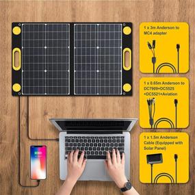 img 1 attached to 🔋 Togo Power солнечная панель зарядное устройство 60 Вт для генераторов Jackery Explorer 160/240/500/ROCKPALS/Flashfish/Baldr – Складная портативная солнечная батарея для кемпинга, автодома и активного отдыха.