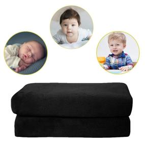 img 3 attached to 👶✨ Goleem Fleece Baby Blanket with Satin Trim - Soft Anti-Static Plush Blanket for Boys and Girls - Black - 30x40 inch