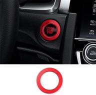 upgrade your 10th gen honda civic's start/stop button with thenice anodized aluminum cover ring - enhance your car's engine power control (red, fits civic 2016-2019) logo