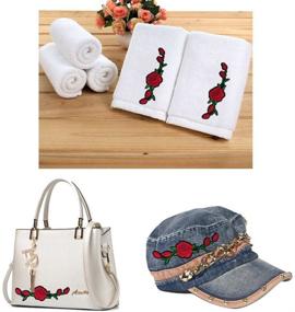 img 1 attached to Woohome 3PCS Rose Flower Patch - Embroidered 🌹 Iron-On Applique Patch for Crafts, Sewing, Garments, and Fabrics