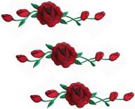 woohome 3pcs rose flower patch - embroidered 🌹 iron-on applique patch for crafts, sewing, garments, and fabrics logo