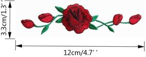 img 3 attached to Woohome 3PCS Rose Flower Patch - Embroidered 🌹 Iron-On Applique Patch for Crafts, Sewing, Garments, and Fabrics