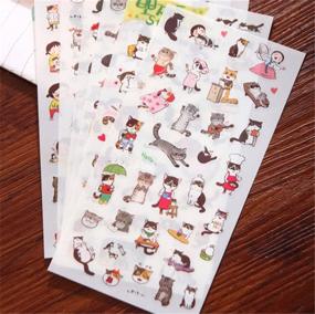 img 2 attached to Super Cute Cat Stickers for DIY Albums, Diary Decoration, Cartoon Scrapbooking | Kawaii Stationery 6 Sheets | School Office and School Supplies