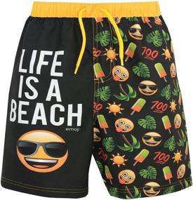 img 2 attached to 🏖️ Boys' Swim Shorts with Sun and Palm Trees Emojis