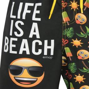 img 1 attached to 🏖️ Boys' Swim Shorts with Sun and Palm Trees Emojis