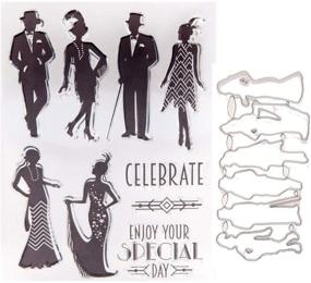 img 4 attached to 🎩 LZBRDY Gentlemen Lay in Dress: Party Clear Stamp and Dies Set, Celebrate & Enjoy with Silicone Stamps and Dies!