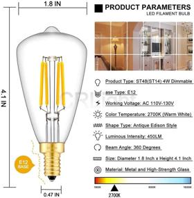 img 2 attached to 🔌 CRLight Dimmable Industrial Electrical Filament Candelabra Equivalent