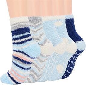 img 4 attached to Winter Fluffy Sleep Socks for Women – Fuzzy Fleece Athletic Warm Socks, Plush and Cozy