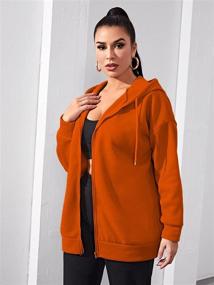 img 2 attached to 🧥 Women's Oversize Drop Shoulder Hoodie Coat with Zip Up, Long Sleeve, and Drawstring