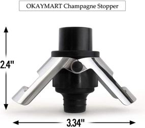 img 3 attached to 🍾 Securely Preserve Flavor: OKAYMART 2 Packs of Champagne Stopper with Pressure Pump for Prosecco, Cava & Sparkling Wine - Leak Proof Bottle Sealer (Black+Gold)