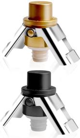 img 4 attached to 🍾 Securely Preserve Flavor: OKAYMART 2 Packs of Champagne Stopper with Pressure Pump for Prosecco, Cava & Sparkling Wine - Leak Proof Bottle Sealer (Black+Gold)