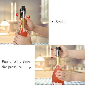 img 2 attached to 🍾 Securely Preserve Flavor: OKAYMART 2 Packs of Champagne Stopper with Pressure Pump for Prosecco, Cava & Sparkling Wine - Leak Proof Bottle Sealer (Black+Gold)