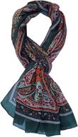 luxurious paisley oblong silk scarf stole: must-have women's accessory logo