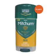 🏋️ mitchum men gel antiperspirant deodorant, sport, 2.25oz (pack of 6): long-lasting odor protection for active men logo