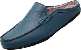 img 4 attached to Breathable Leather Men's Loafers & Slip-Ons - Go Tour Slippers