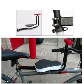 img 2 attached to 🚲 Черное детское велокресло Yamix - модное и съемное переднее велокресло с ручкой, идеальное велосипедное сидение для детей и малышей