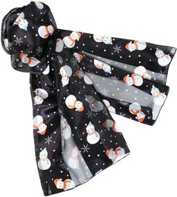 img 4 attached to Silver Snowmen Christmas Holiday Scarves Women's Accessories in Scarves & Wraps