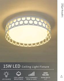 img 3 attached to FOITTON Flush Mount Ceiling Light: 12 Inch 15W Dimmable LED Fixture, Warm White, White Finish. Perfect for Kitchen, Hallway, Bedrooms, Stairways - ETL Listed