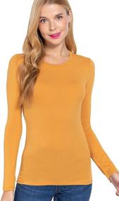 img 4 attached to 👚 Women's Lightweight Soft Cotton Long Sleeve Crew Neck & V Neck Slim Top Shirts Plus Size (S-2XL)