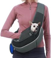 🐶 convenient pet dog sling carrier with collapsible bowl - sucipi hard bottom bag for small dog and cat logo