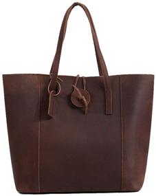 img 4 attached to 🧤 Vintage Cowhide Baseball Glove Leather Tote Shopper Purse - Large Size & High-Quality Gift for Baseball Fans