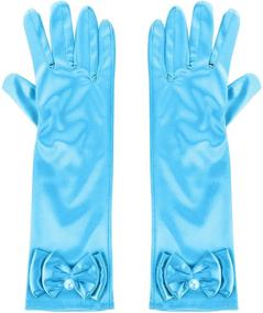 img 1 attached to Bowknot Gloves for Girls' Special Occasions, Weddings, Evenings, and Pageants - Children's Accessory