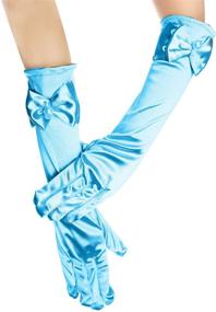 img 2 attached to Bowknot Gloves for Girls' Special Occasions, Weddings, Evenings, and Pageants - Children's Accessory