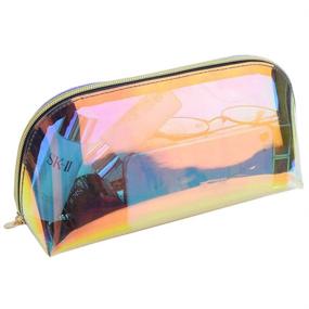 img 4 attached to 🌈 Holographic Iridescent Travel Toiletries Organizer - Wristlet Travel Accessories