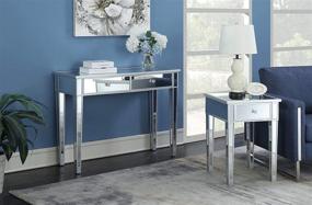 img 1 attached to 🌟 Gold Coast Mirrored End Table with Drawer, Silver / Mirror by Convenience Concepts
