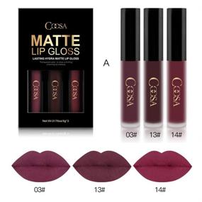 img 2 attached to 💄 Coosa 3-Piece Madly MATTE Lipstick Set in 3 Vibrant Colors, Waterproof and Non-Stick for Long-Lasting Lipgloss - Set A