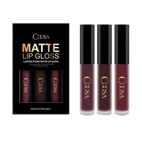 img 3 attached to 💄 Coosa 3-Piece Madly MATTE Lipstick Set in 3 Vibrant Colors, Waterproof and Non-Stick for Long-Lasting Lipgloss - Set A