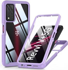 img 4 attached to 📱 T-Mobile Revvl V Plus 5G Case with Built-In Screen Protector - Full Body Rugged Protection, Girly Purple, 6.82 inch 2021