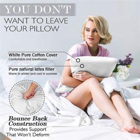 img 2 attached to 🌙 Premium Extra Soft Talalay Latex Pillow with 100% Cotton Cover - Plushy Comfort for Back, Side, and Stomach Sleepers, Relieves Shoulder and Neck Pain